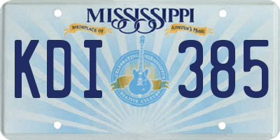 MS license plate KDI385