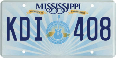 MS license plate KDI408