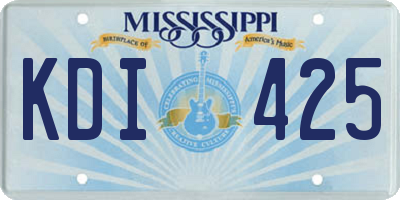 MS license plate KDI425