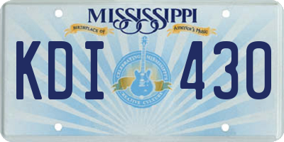 MS license plate KDI430