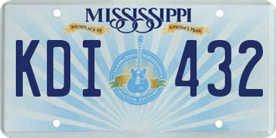 MS license plate KDI432