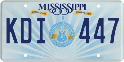 MS license plate KDI447