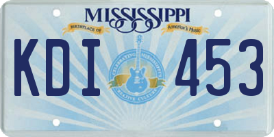 MS license plate KDI453