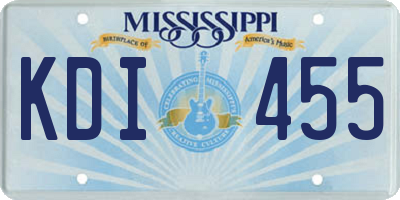 MS license plate KDI455