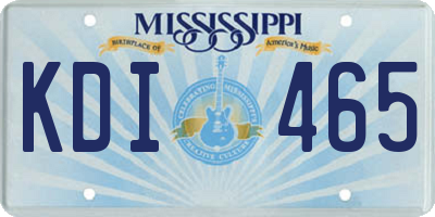 MS license plate KDI465