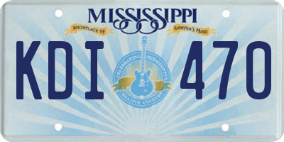 MS license plate KDI470