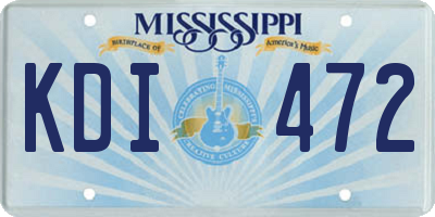 MS license plate KDI472