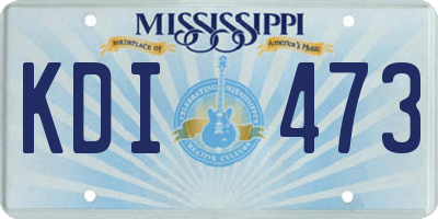 MS license plate KDI473