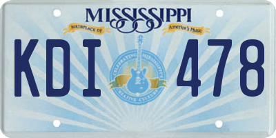 MS license plate KDI478