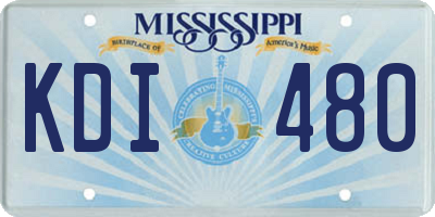 MS license plate KDI480