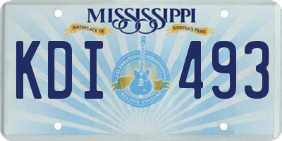 MS license plate KDI493
