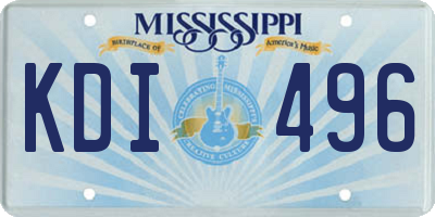 MS license plate KDI496