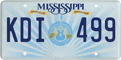 MS license plate KDI499