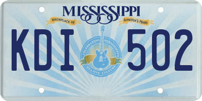 MS license plate KDI502