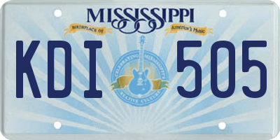 MS license plate KDI505