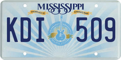 MS license plate KDI509