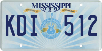 MS license plate KDI512