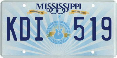MS license plate KDI519