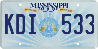 MS license plate KDI533