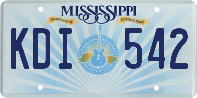 MS license plate KDI542