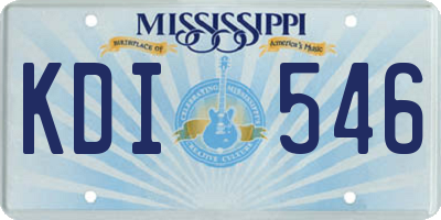 MS license plate KDI546