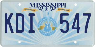 MS license plate KDI547
