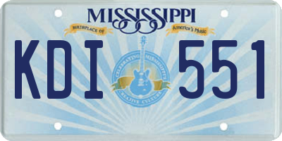 MS license plate KDI551
