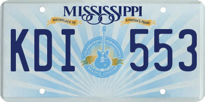 MS license plate KDI553
