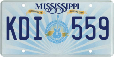 MS license plate KDI559