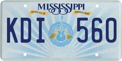 MS license plate KDI560