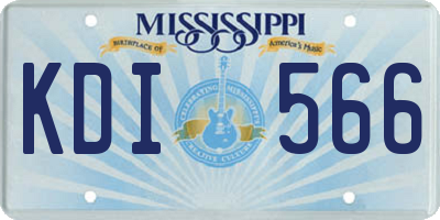 MS license plate KDI566