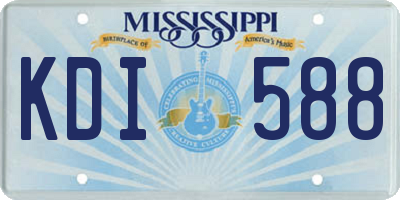 MS license plate KDI588