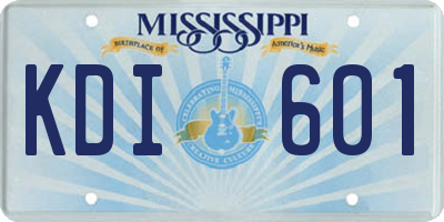 MS license plate KDI601