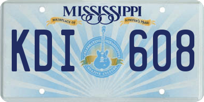 MS license plate KDI608