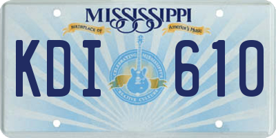 MS license plate KDI610