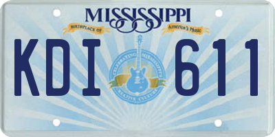 MS license plate KDI611
