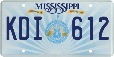 MS license plate KDI612