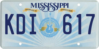 MS license plate KDI617