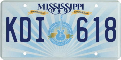 MS license plate KDI618