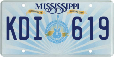 MS license plate KDI619