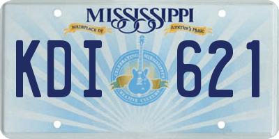 MS license plate KDI621