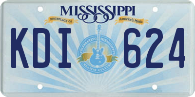 MS license plate KDI624