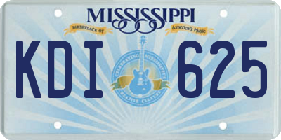 MS license plate KDI625