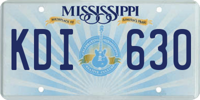 MS license plate KDI630