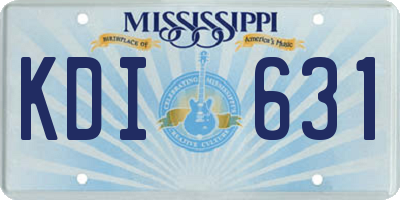 MS license plate KDI631