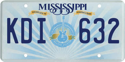 MS license plate KDI632