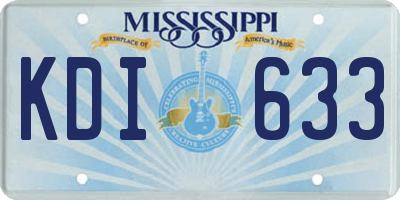 MS license plate KDI633