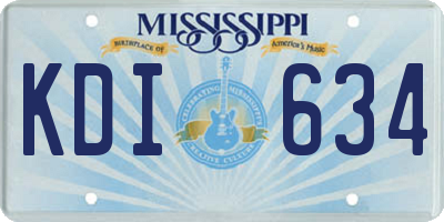 MS license plate KDI634