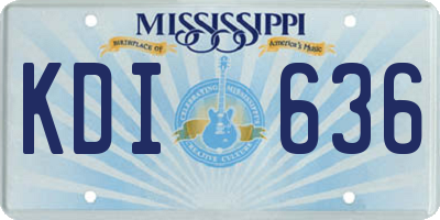 MS license plate KDI636