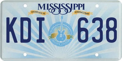 MS license plate KDI638